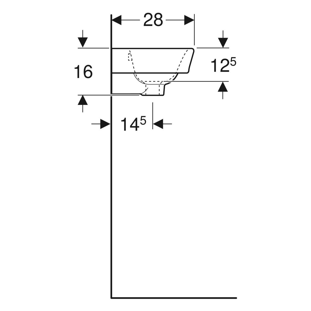 Tvättställ Ifö Vinta Asymmetriskt Rektangulär 400 mm
