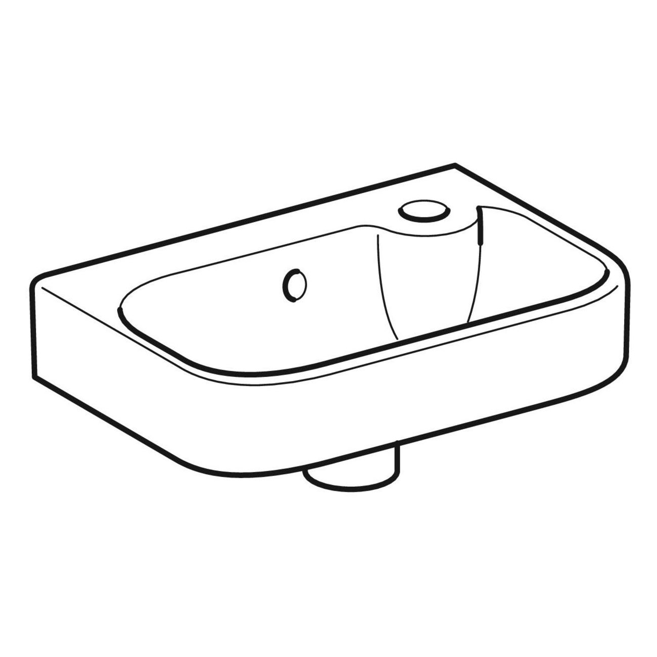 Tvättställ Ifö Vinta Asymmetriskt Rektangulär 400 mm