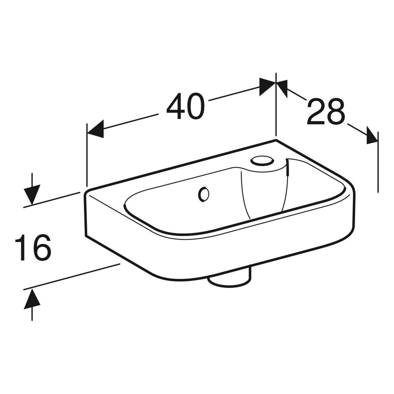 Tvättställ Ifö Vinta Asymmetriskt Rektangulär 400 mm
