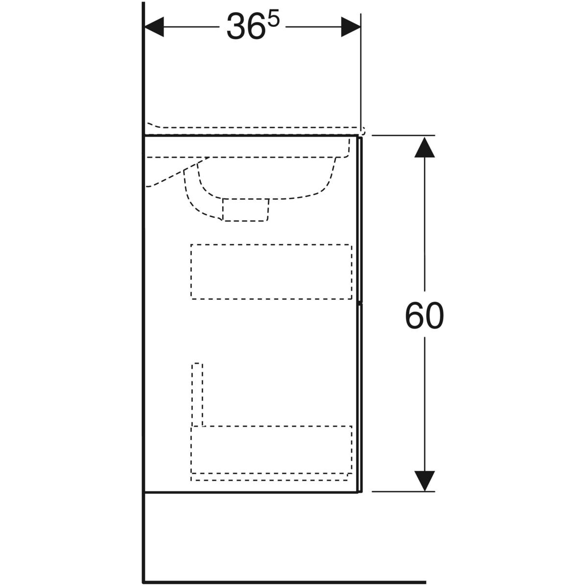 Tvättställsskåp Ifö Elegant kompakt med 2 Lådor