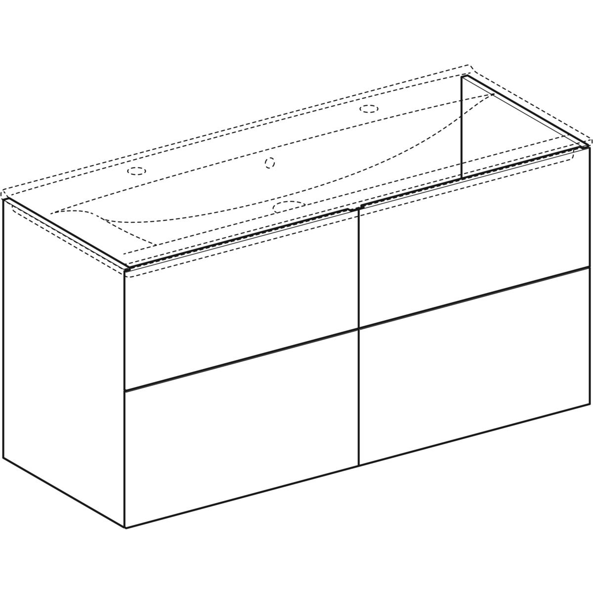 Tvättställsskåp Ifö Elegant med 4 Lådor