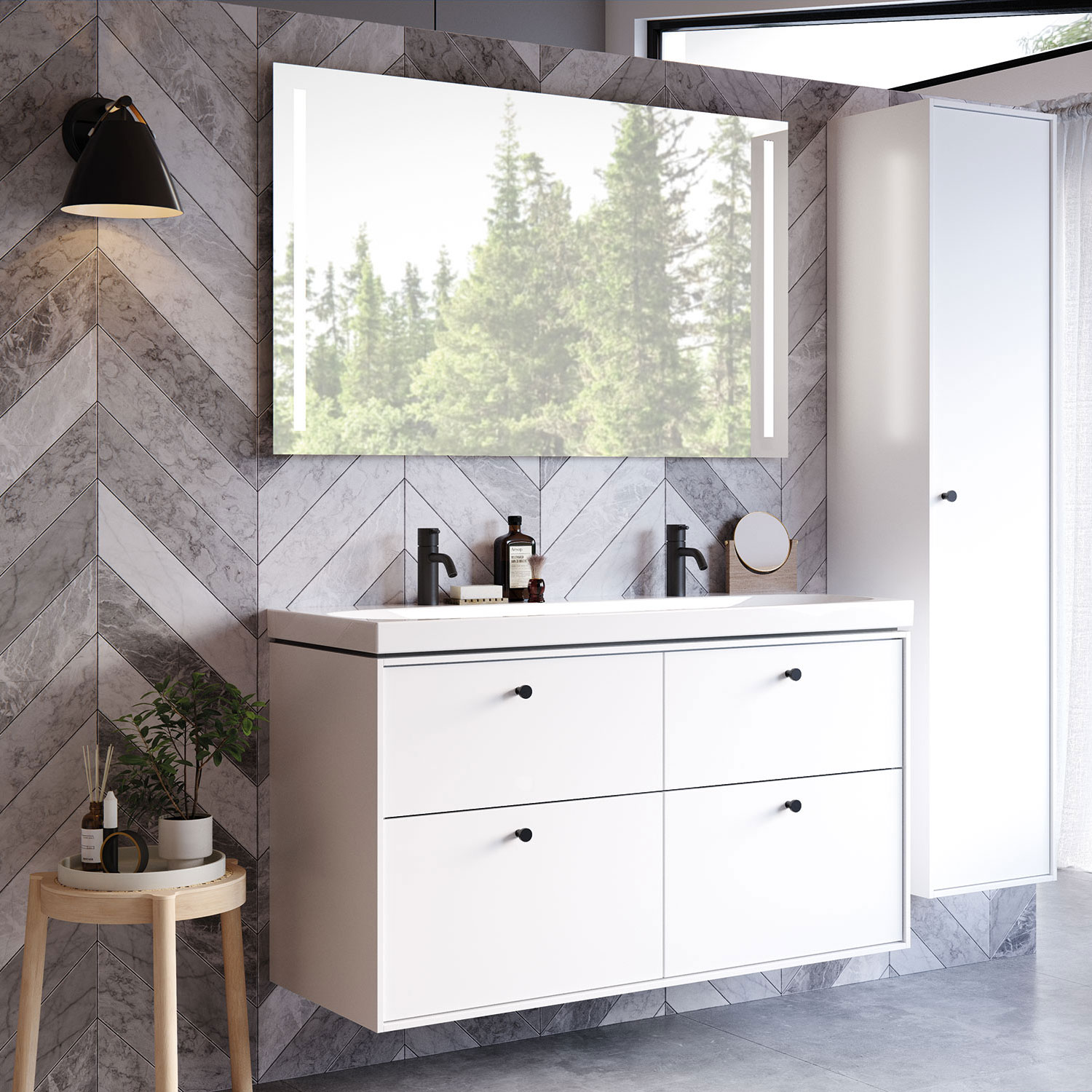 Tvättställsskåp Ifö Sense Art med 4 Lådor