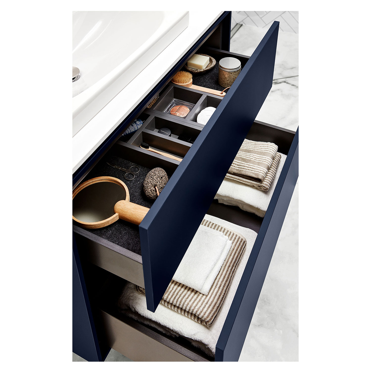 Tvättställsskåp Ifö Sense Art med Bänkskiva och 2 Lådor