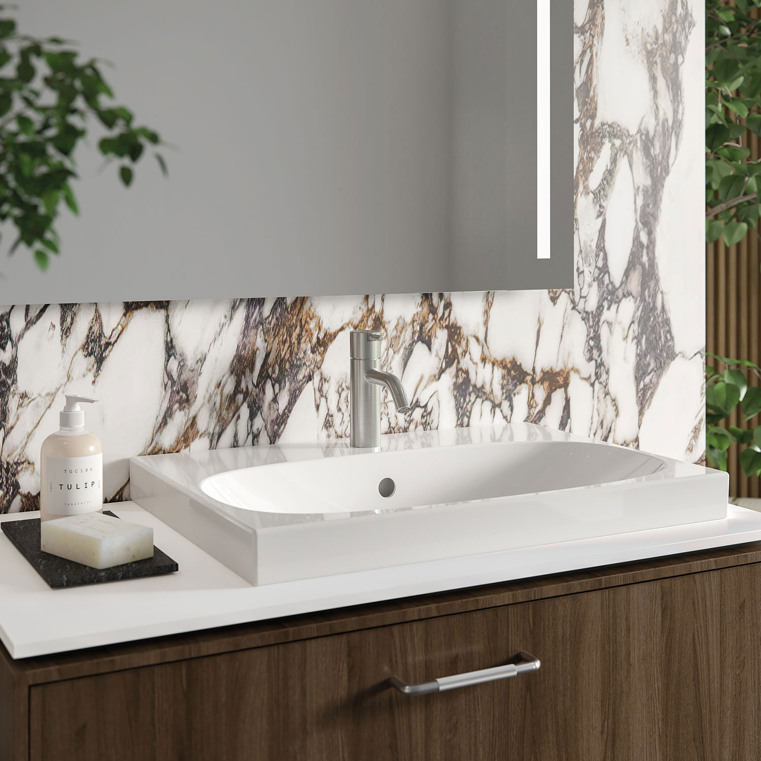 Servantskap Ifö Sense Art med Bänkskiva og 2 Skuffer