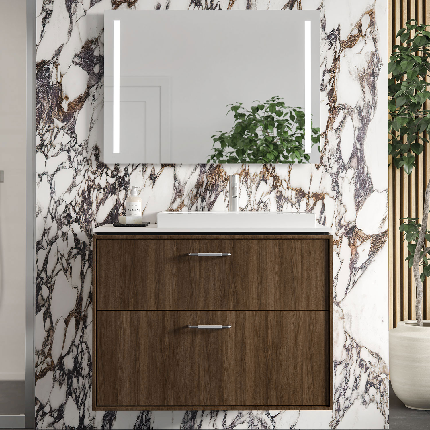 Servantskap Ifö Sense Art med Bänkskiva og 2 Skuffer