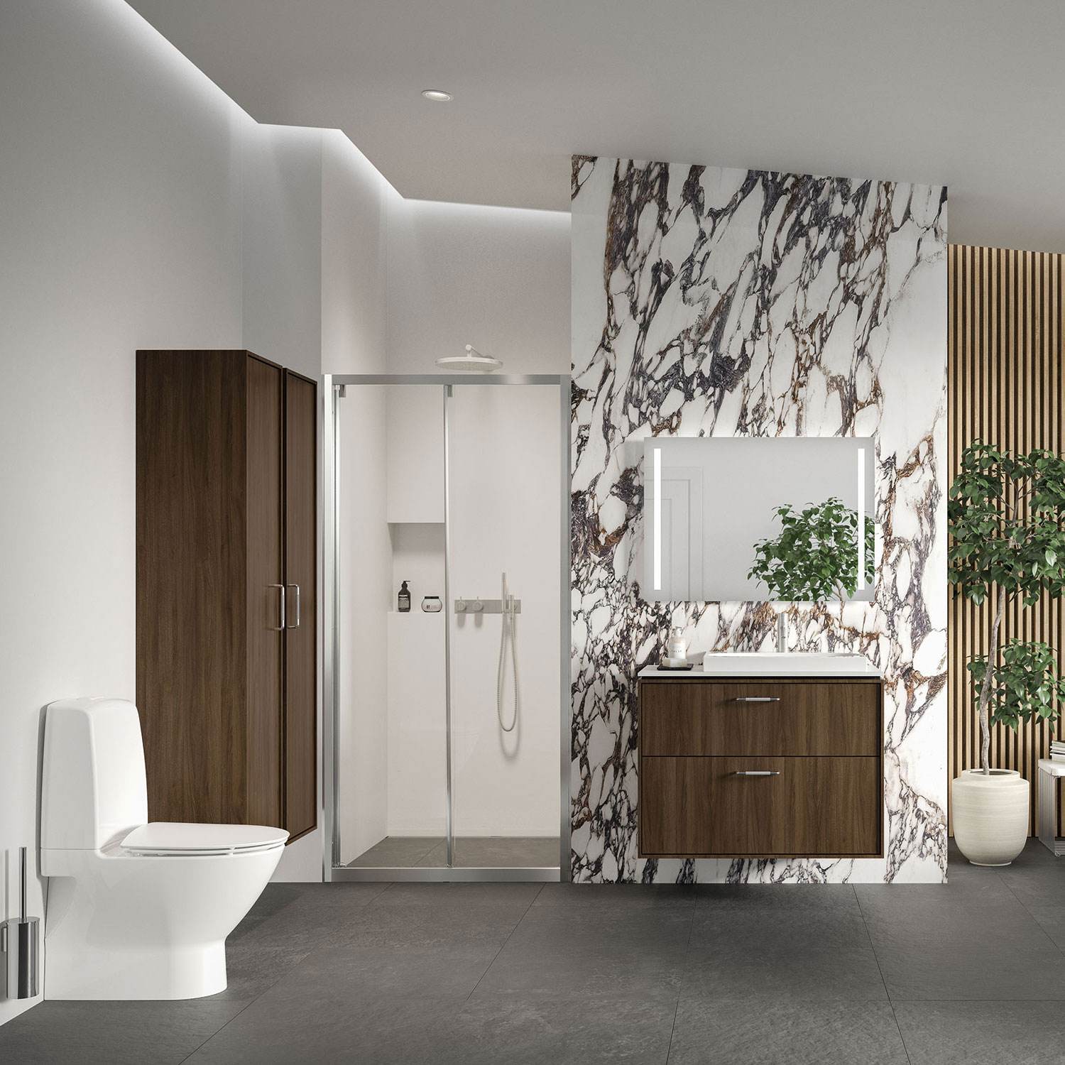 Servantskap Ifö Sense Art med Bänkskiva og 2 Skuffer