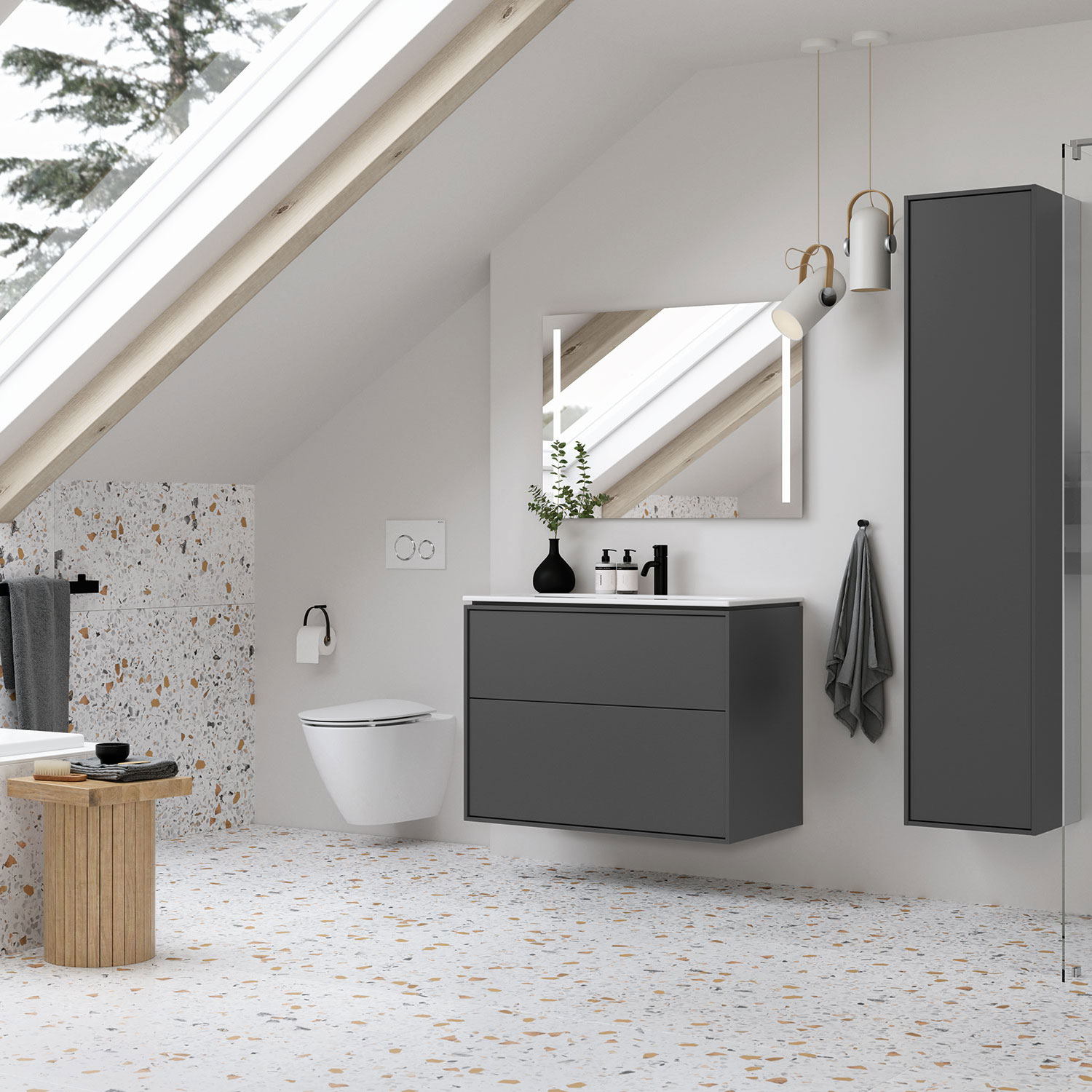 Högskåp Ifö Sense Art med en Dörr och en Innerspegel