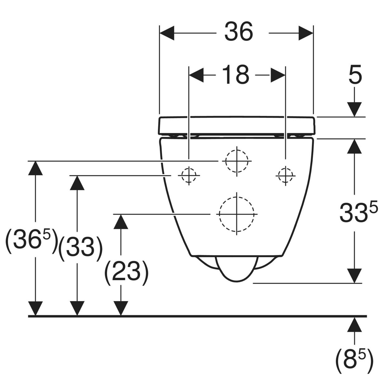 Vägghängd Toalett Geberit Acanto TurboFlush
