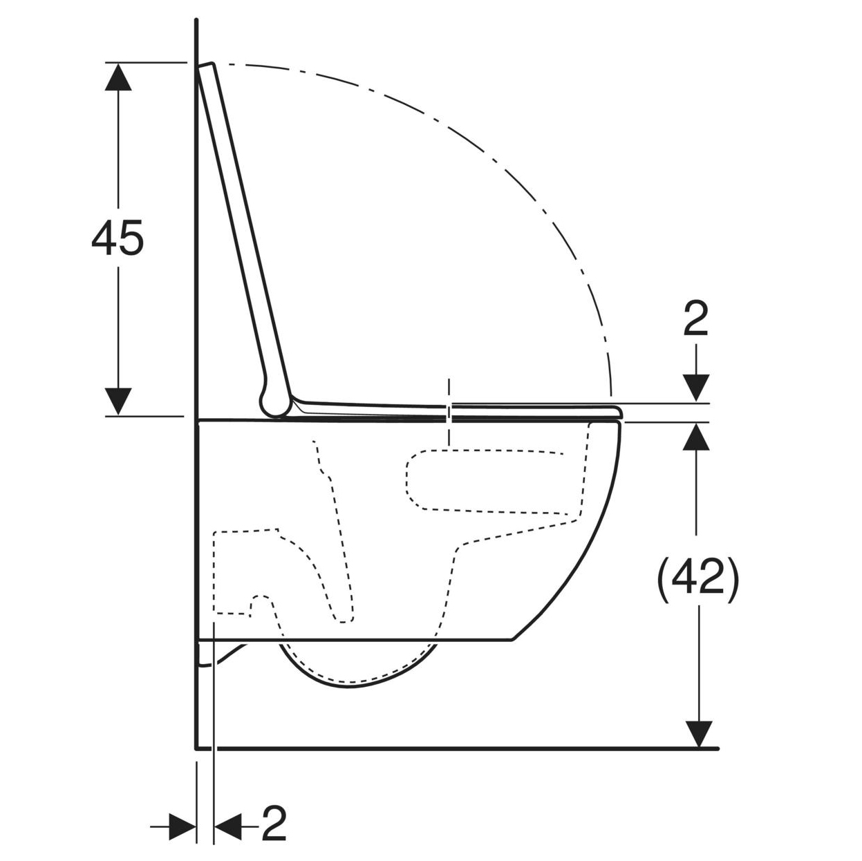 Vägghängd Toalett Geberit Acanto TurboFlush