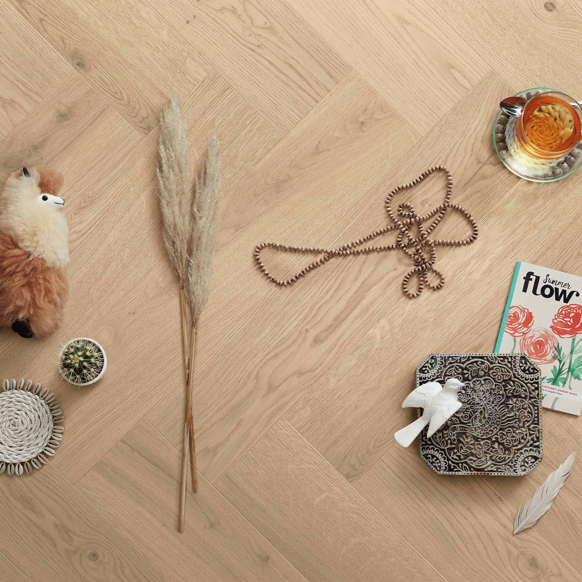 Parkettgolv Meister 9021 PS 500 Borstad Ultramattlackad Ek Fiskbensparkett