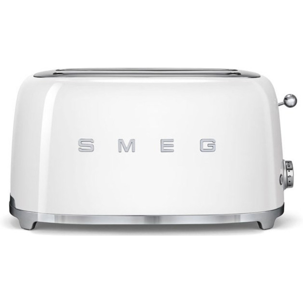 Brødrister Smeg TSF02WHEU Hvit 50-talls Retro Design med Ekstra Brede Spor