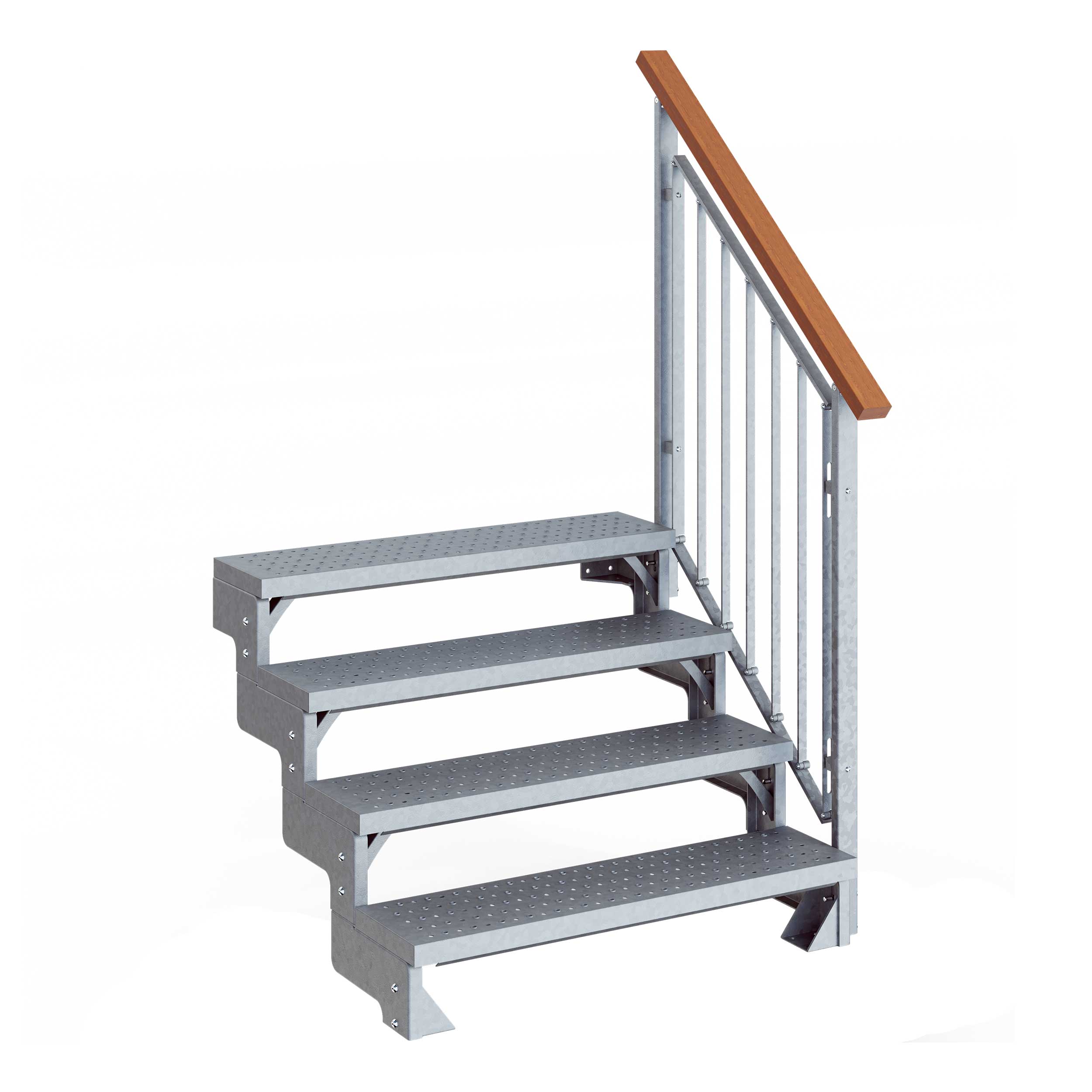 Trädgårdstrappa Dolle Gardentop med Räcke H: 1260-1540 cm, räcke på en sida