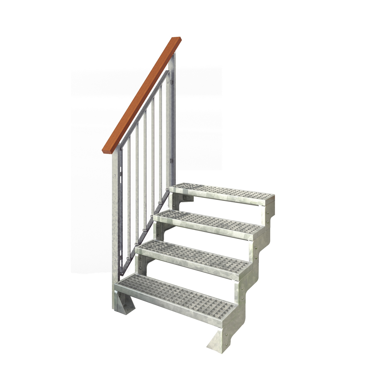 Trädgårdstrappa Dolle Gardentop Gallersteg med Nordic Räcke H: 720-880 mm, Räcke På En Sida