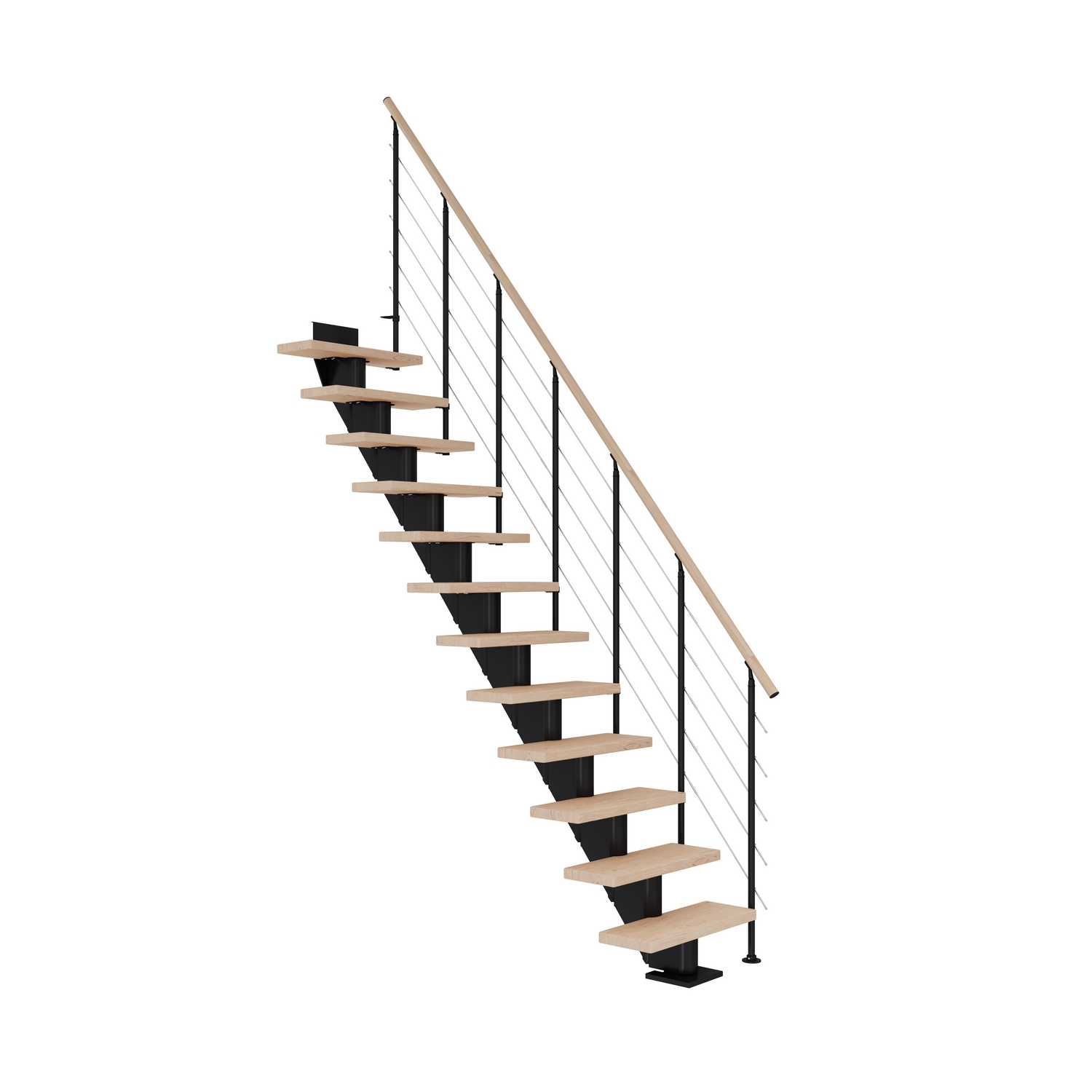 Spartrappa Dolle Frankfurt Ek Vit Oljad Rak Style6 Svart, LxB: 1820x790 mm