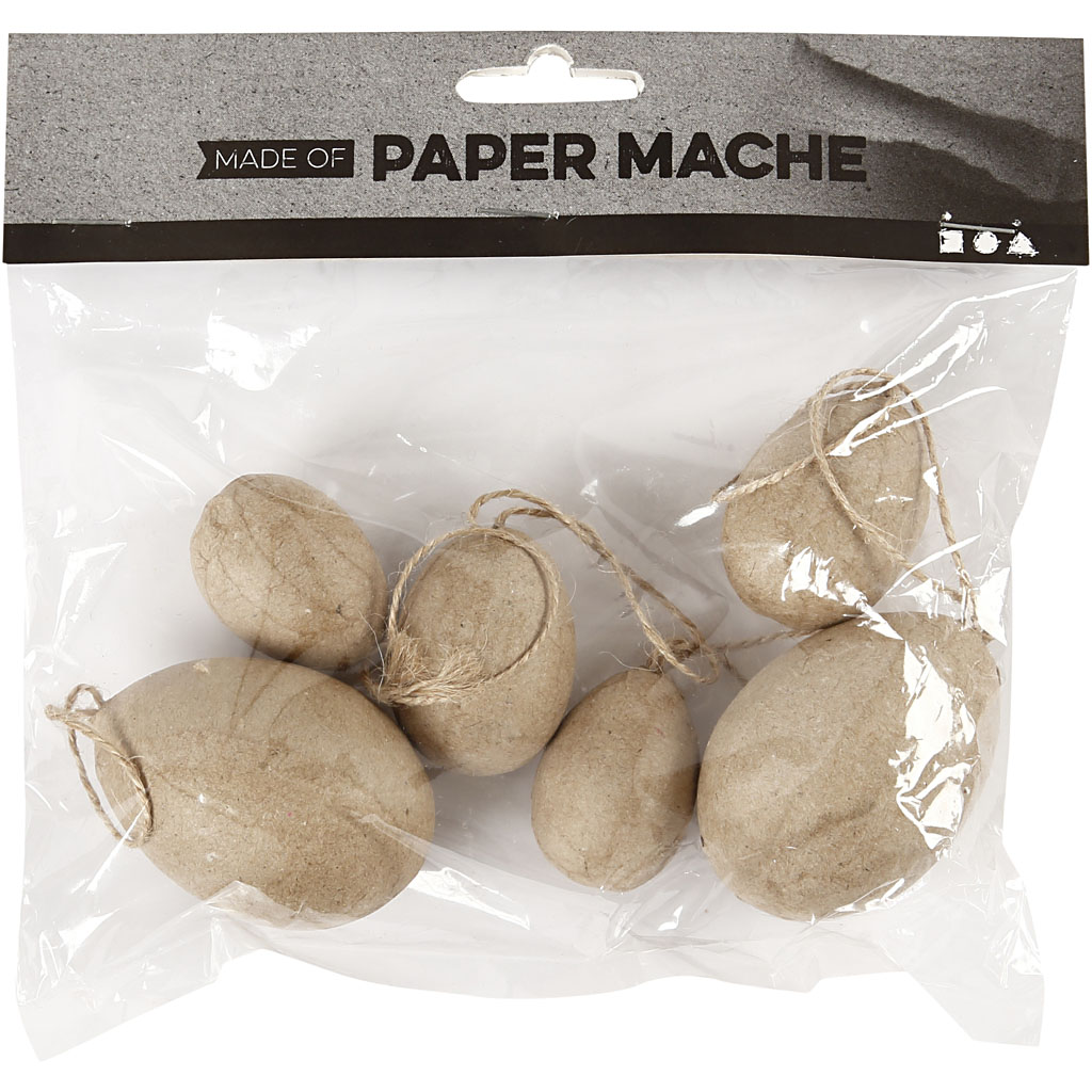 Egg Creativ Company Pappmaché H3+4+5 cm 6 stk/1 Pk