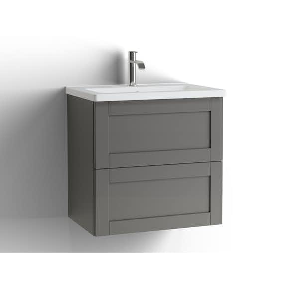 tvättställsskåp vedum free 600 compact med 2 lådor