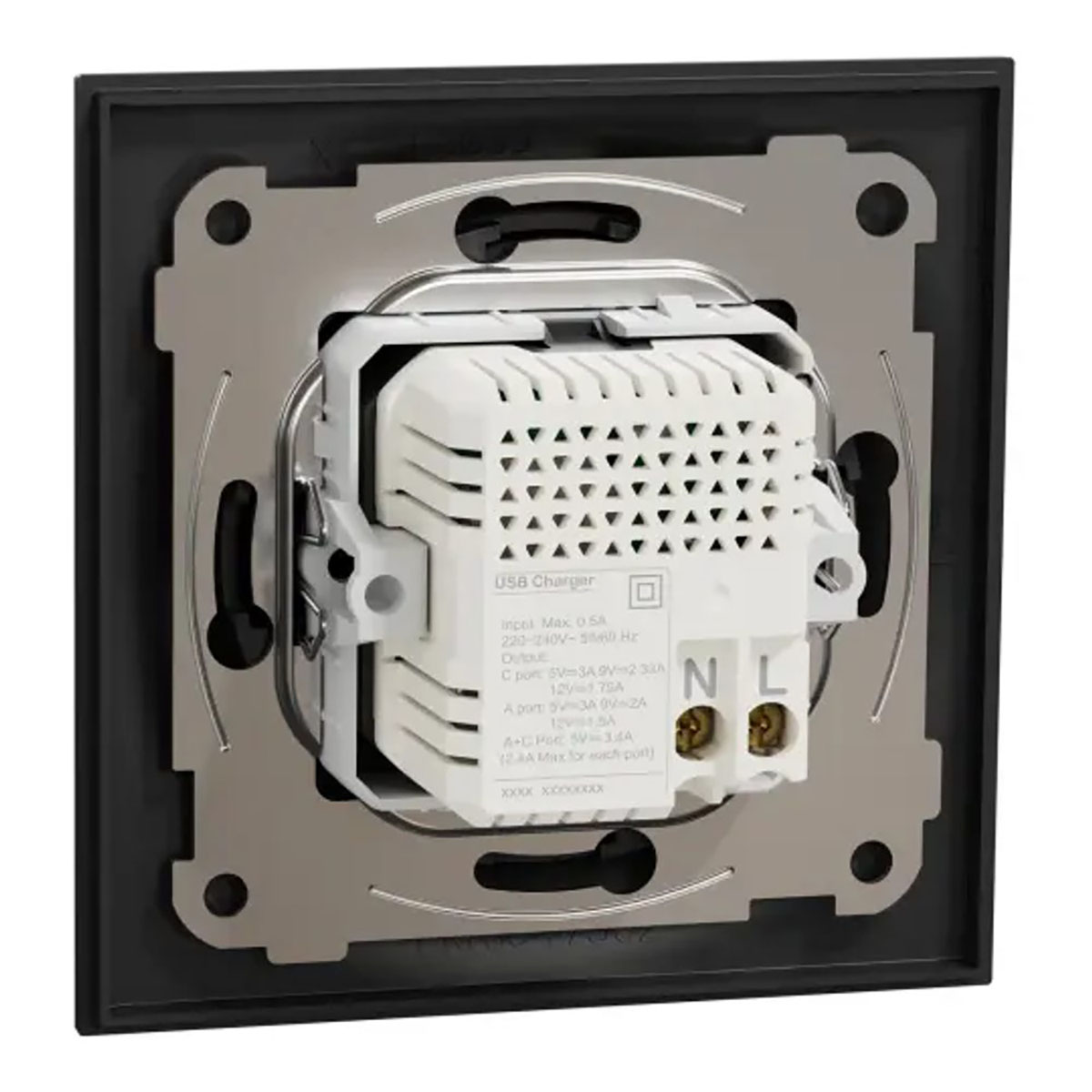 USB-Uttak Elko One Typ A+C 21W Innfelt Ladestasjon Skruetilkobling