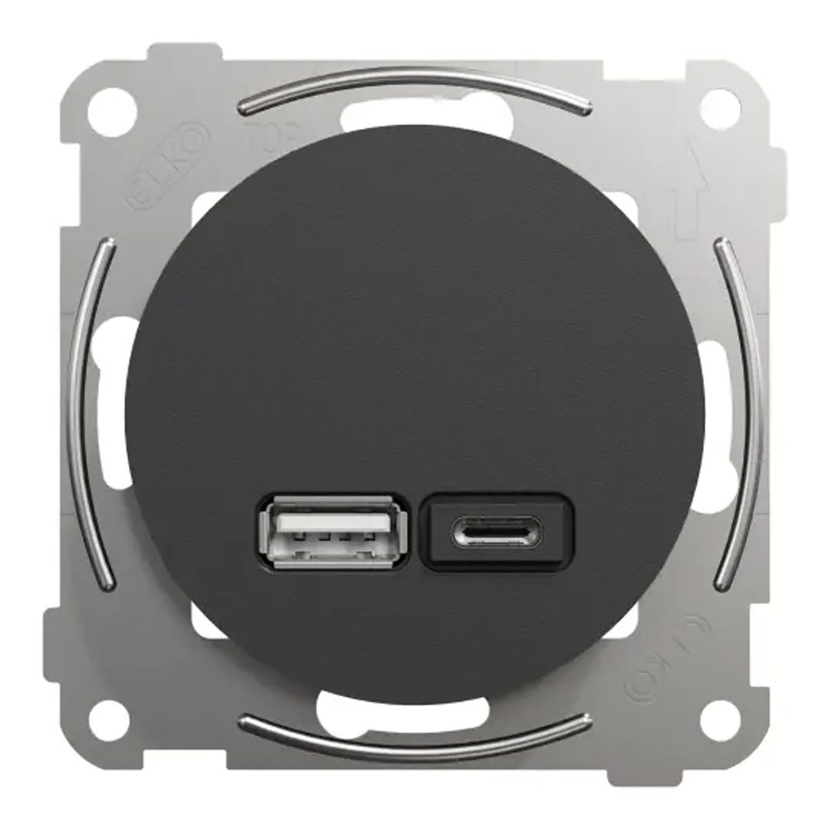 USB-Uttak Elko One Typ A+C 21W Innfelt Ladestasjon Skruetilkobling