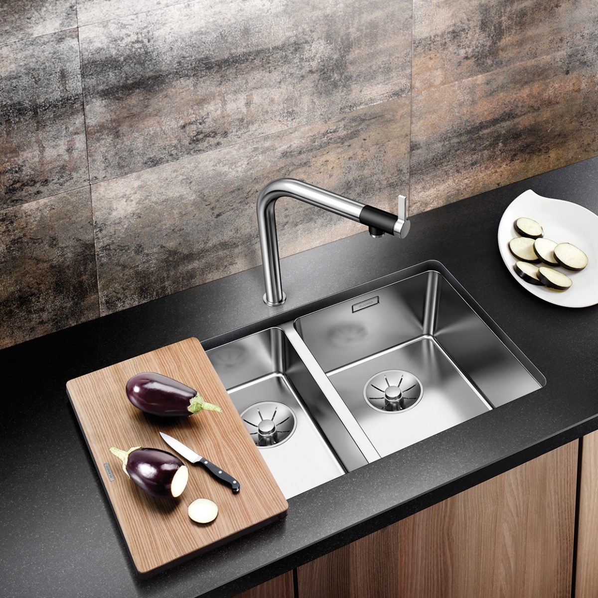 Kjøkkenvask Blanco Andano InFino Dobbel Underlimt