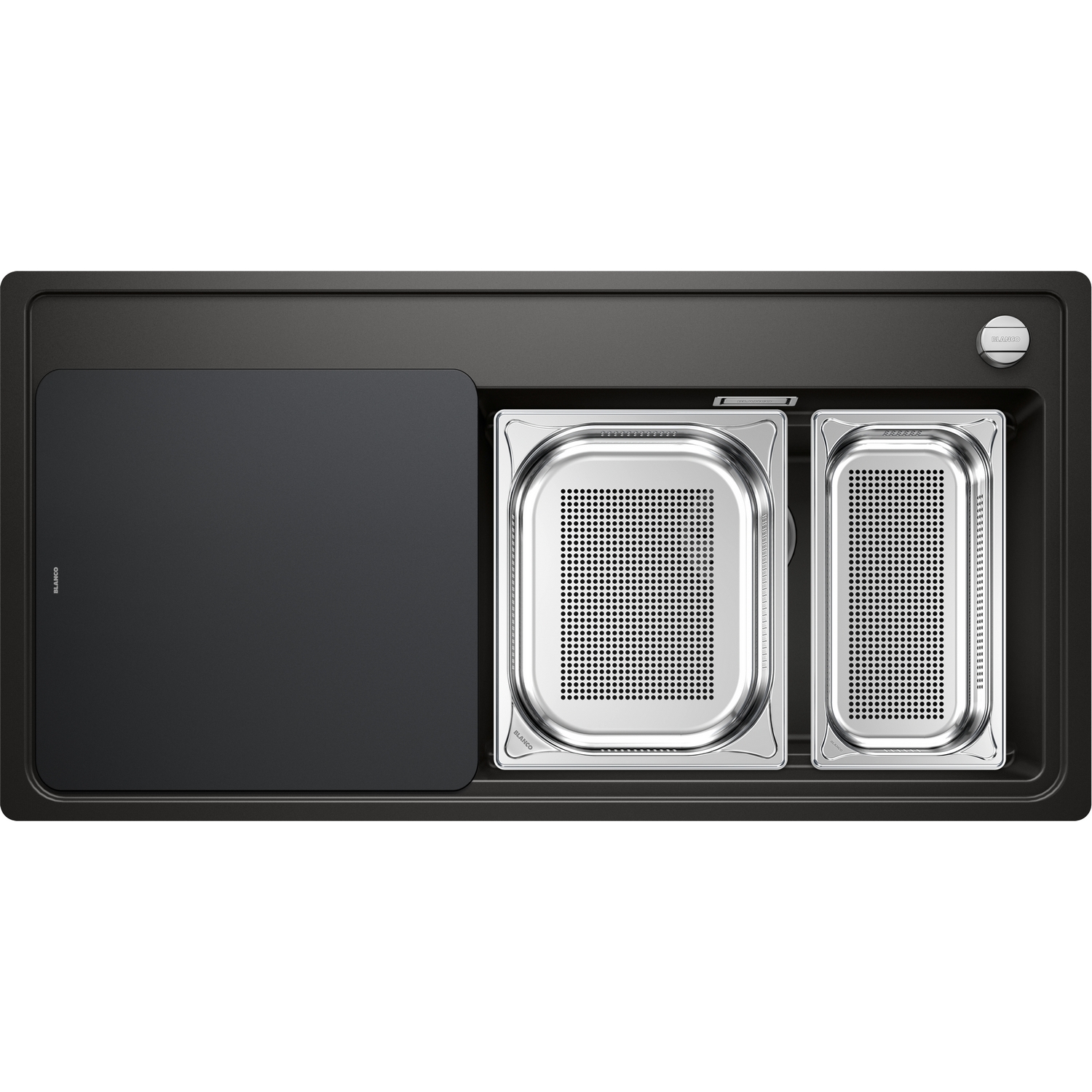 Kjøkkenvask Blanco Zenar XL 6 S F SteamEdition Silgranitt med Skjærefjøl i Glass