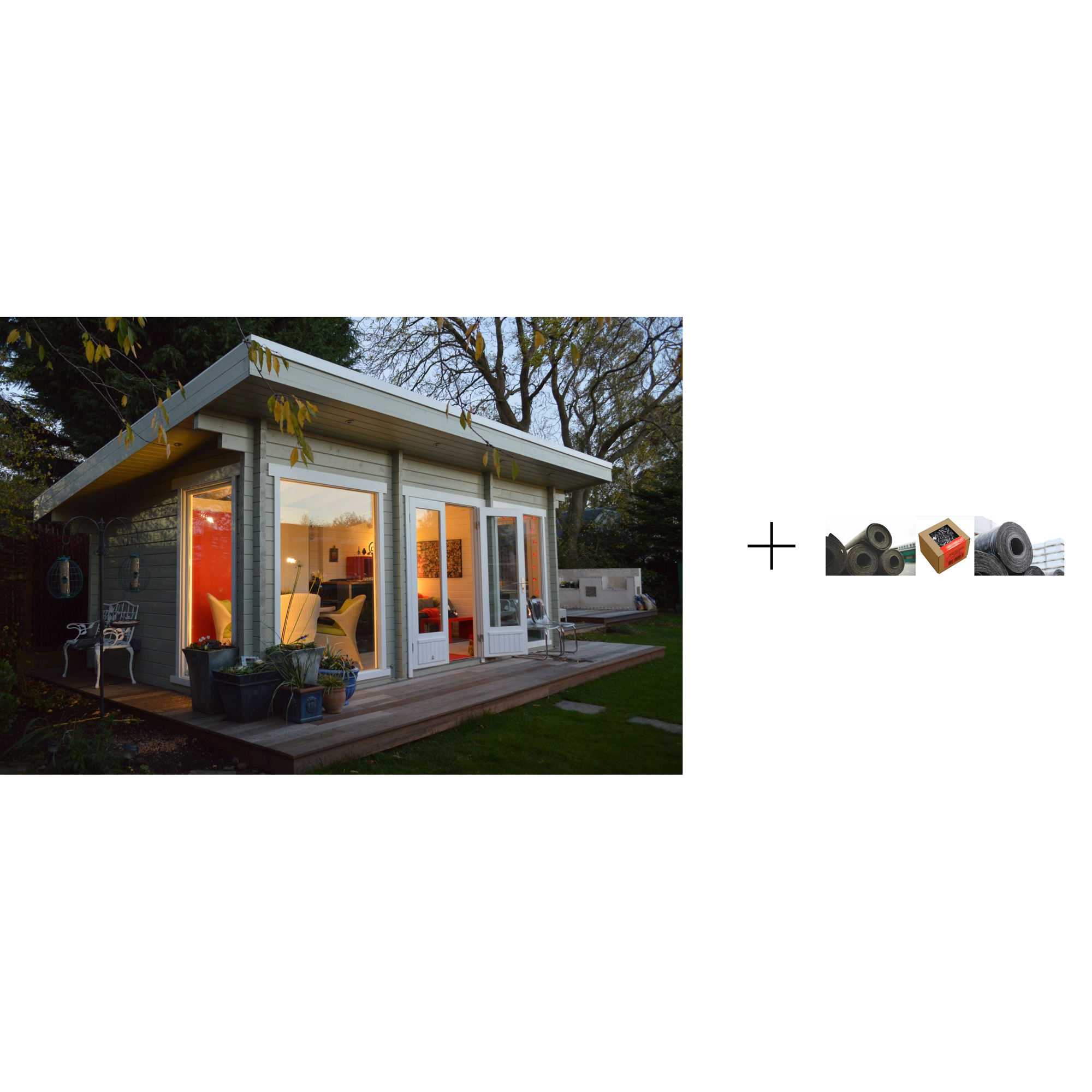 Anneks Palmako Heidi 19,7 m2 med Papp, Spiker og SBS Takbelegg