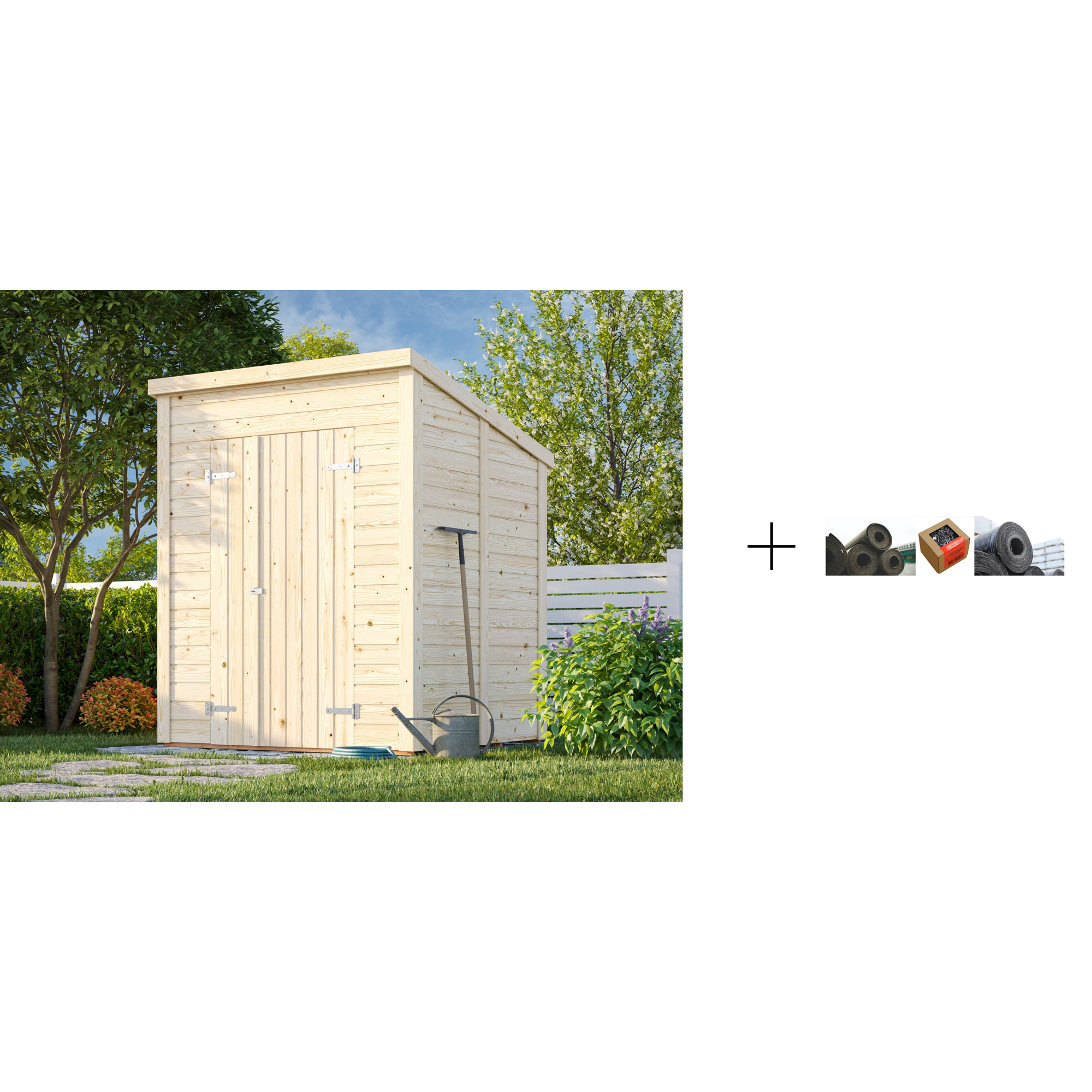 Redskapsbod Palmako Leif 3,1 m2 med Papp, Spiker og SBS Takbelegg