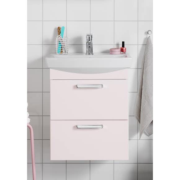 Tvättställsskåp Hafa Life med Tvättställ Ljusrosa Matt