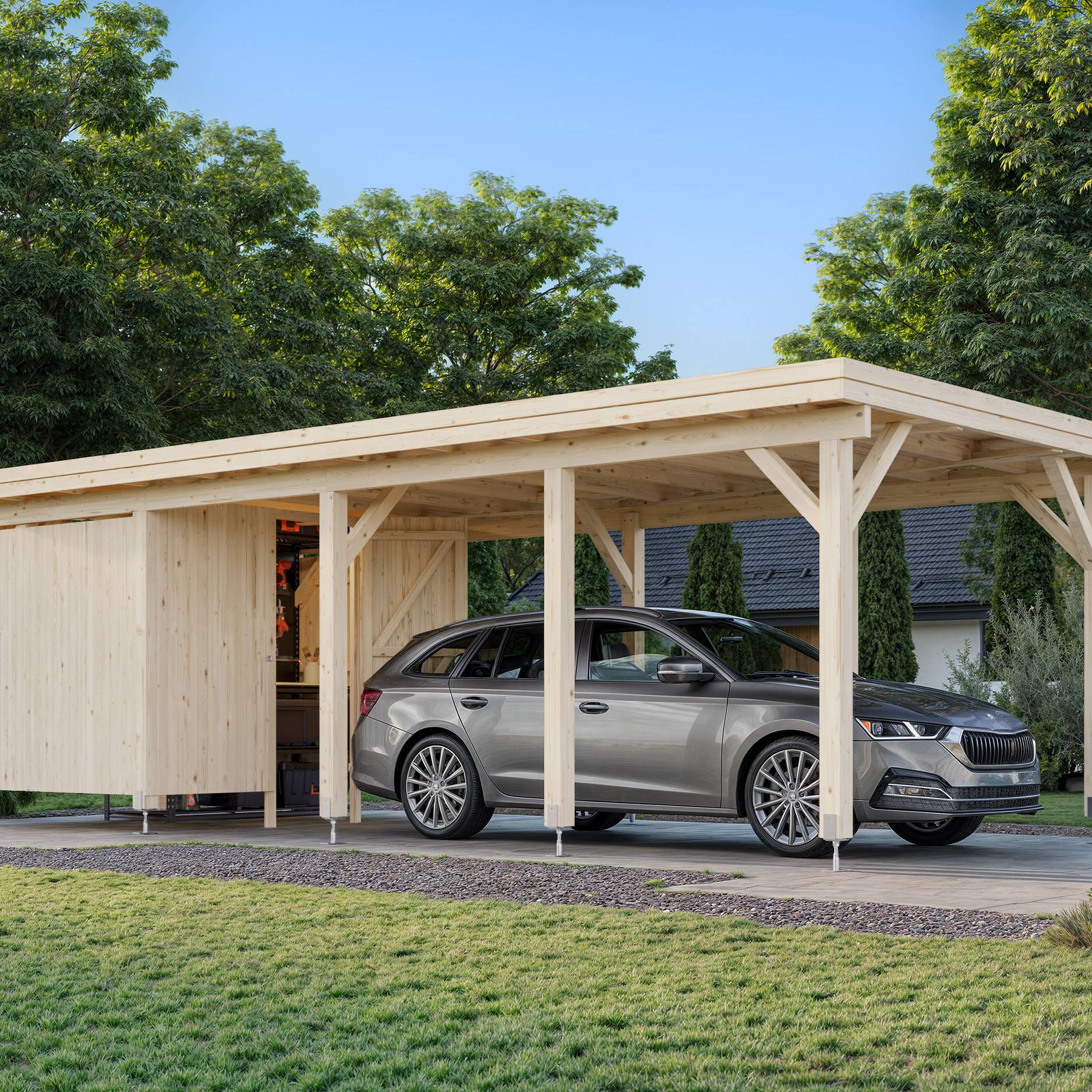 Bod Palmako 6,2 m2 til Carport Karl 23,1 m2