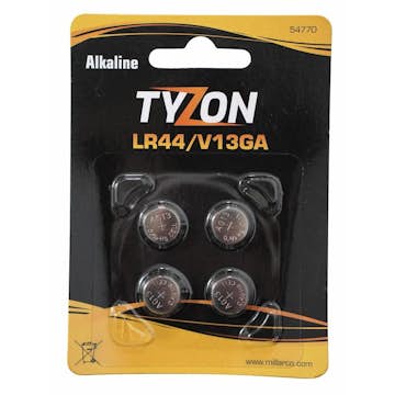 Batterier Tyzon LR44/V13GA Alkaline 4 stk