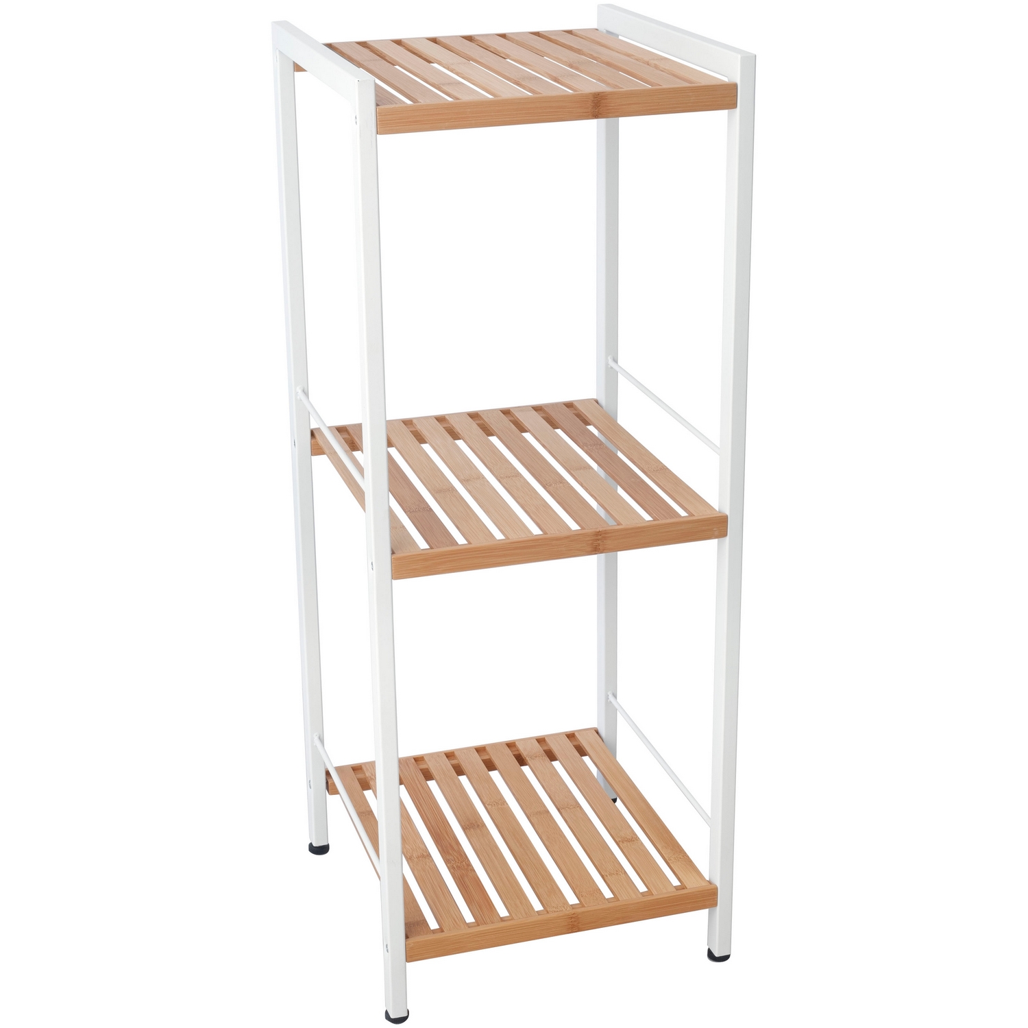 Hylle Duschy Frittstående Hvit/Bambus