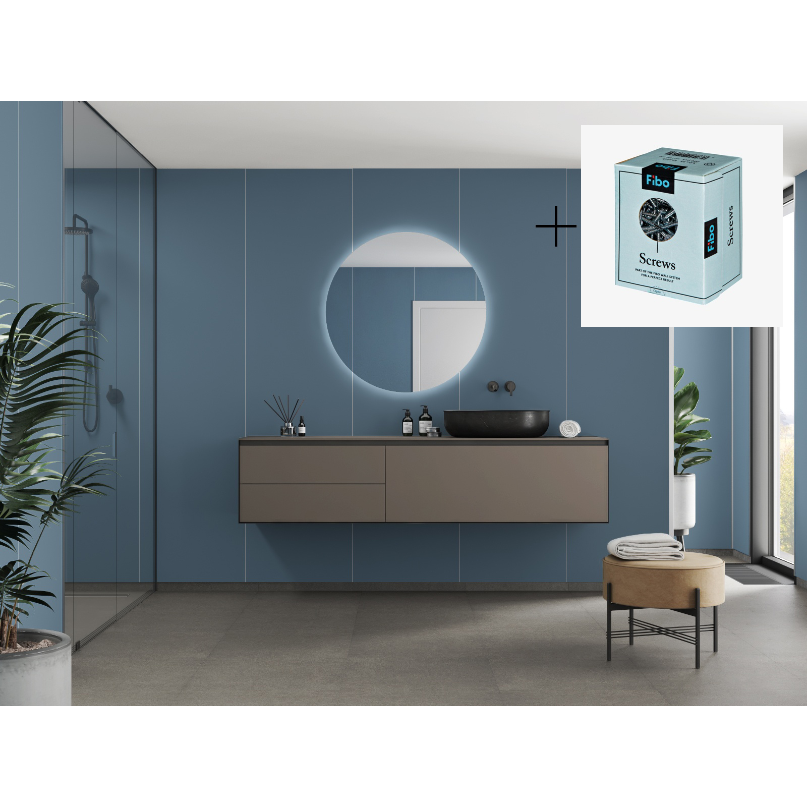 Baderomspanel Fibo 1412-LM6030 Avalon Pine med Monteringsskruer