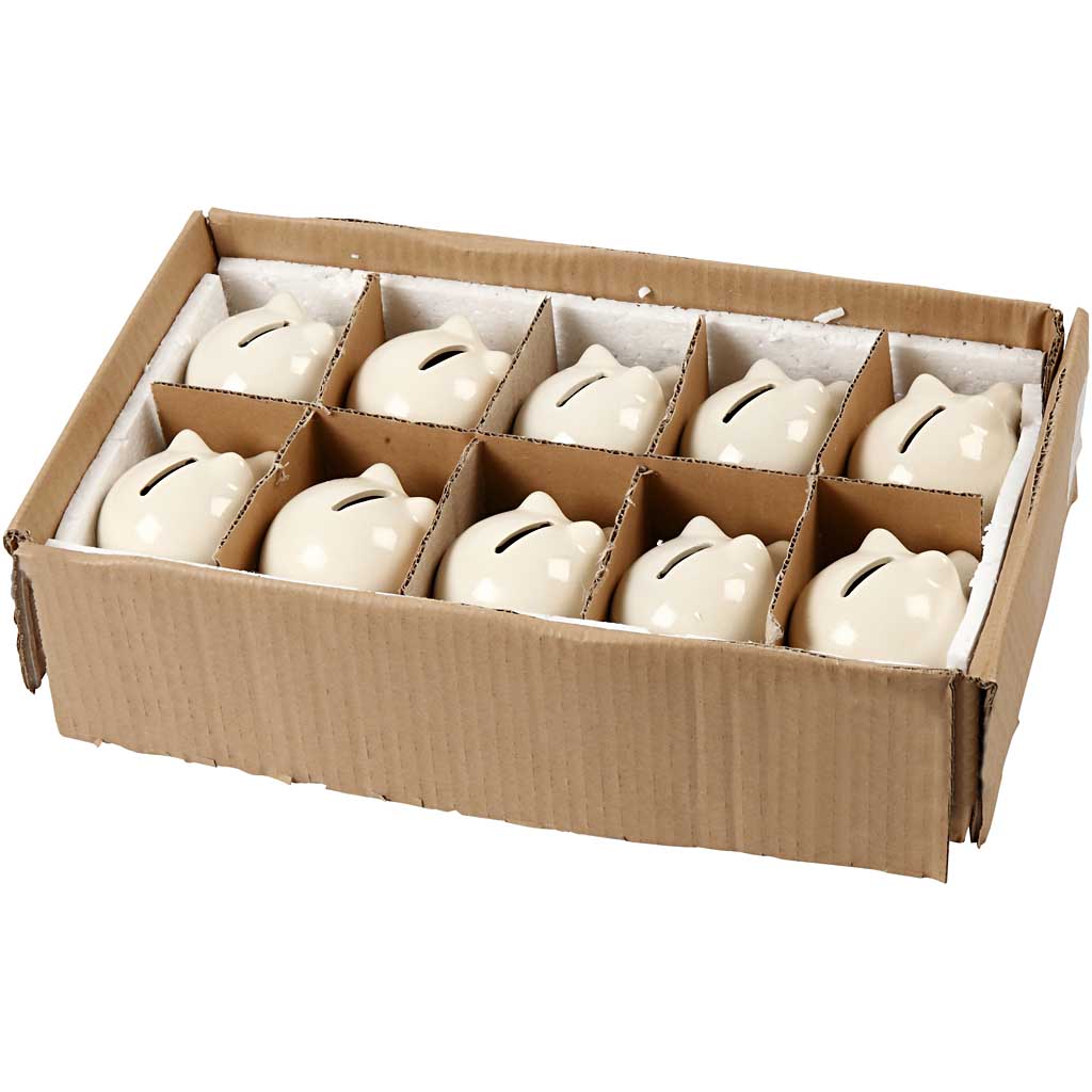 Sparegris Creativ Company 8x8,5 cm 10 stk