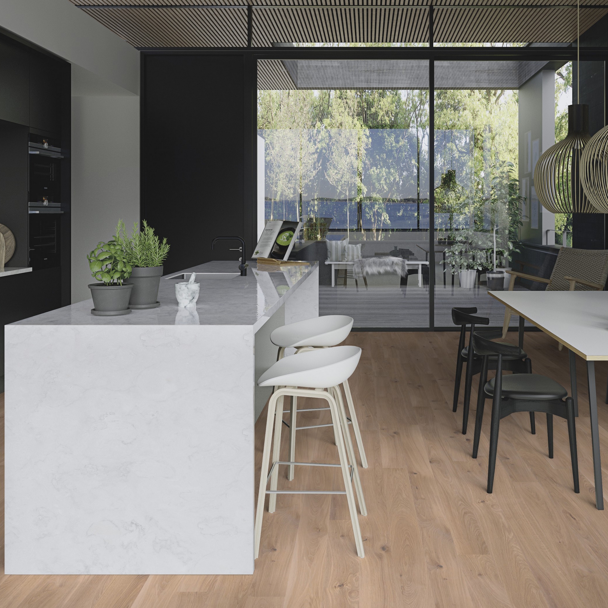 Parkett Boen Eik Vivo Hvit Matt 1-Stav