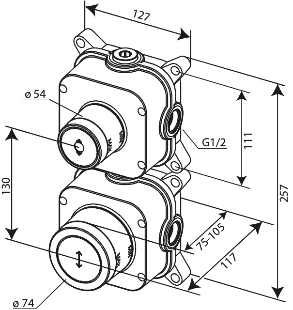 Innbyggingsdel Damixa Silhouet Takdusj DS1/DS2