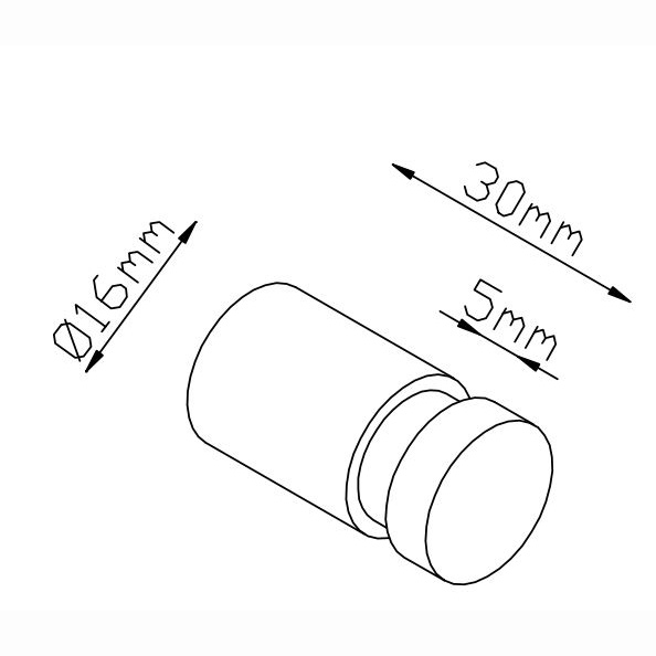 Håndklekrok Lavabo Luna 16 mm