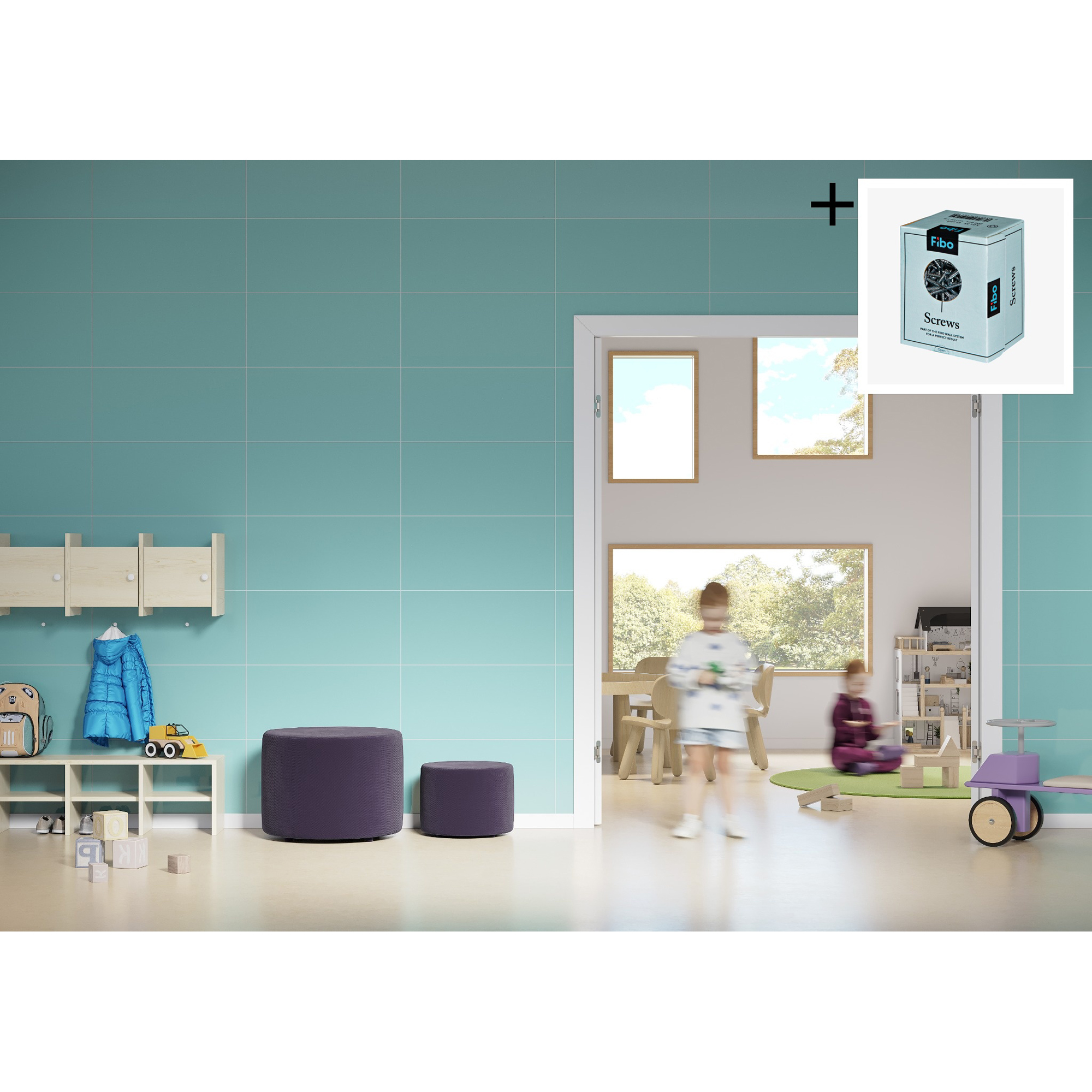 Baderomspanel Fibo 2212-6030 Aquamarine med Monteringsskruer