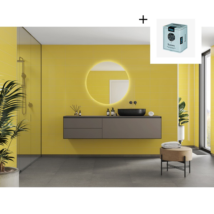 Baderomspanel Fibo 5223-M6015 Yellow med Monteringsskruer