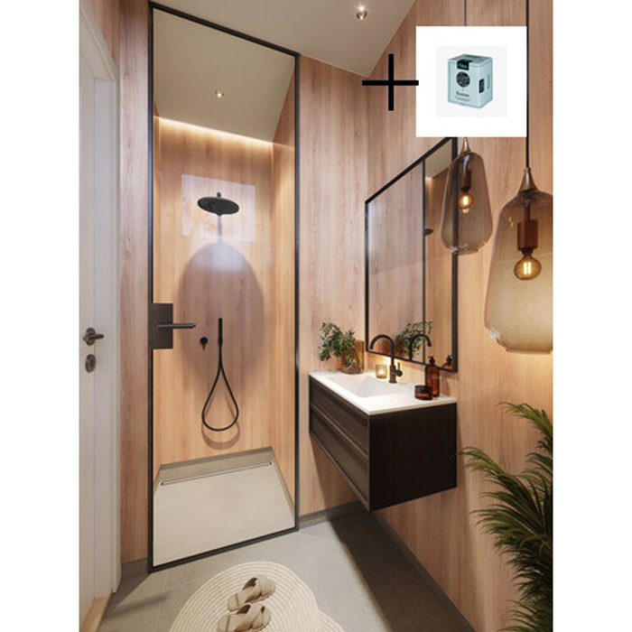 Baderomspanel Fibo 0164 S Oak Nature med Monteringsskruer