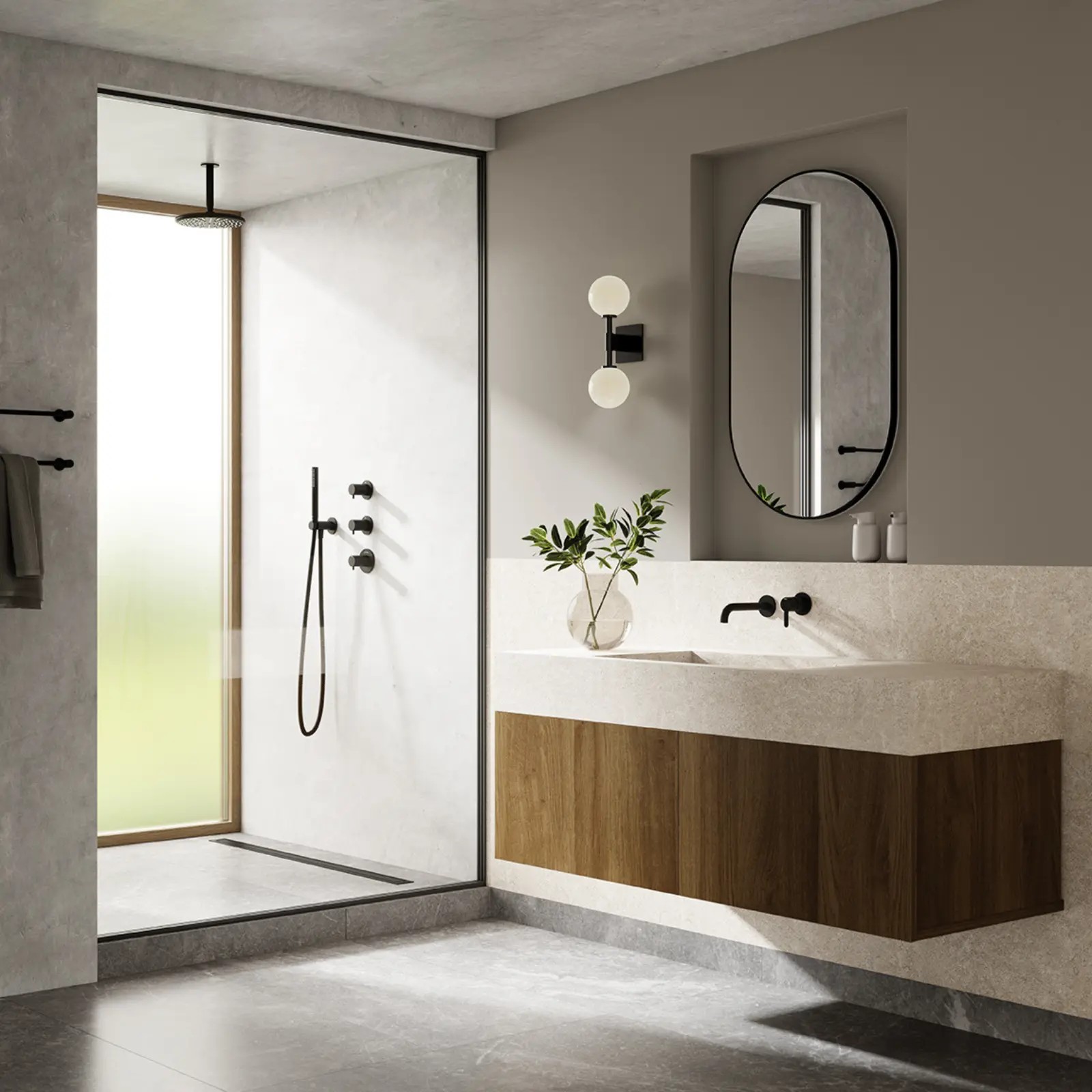 Komplett Takdusjsett Damixa Silhouet XS2 Innbygging