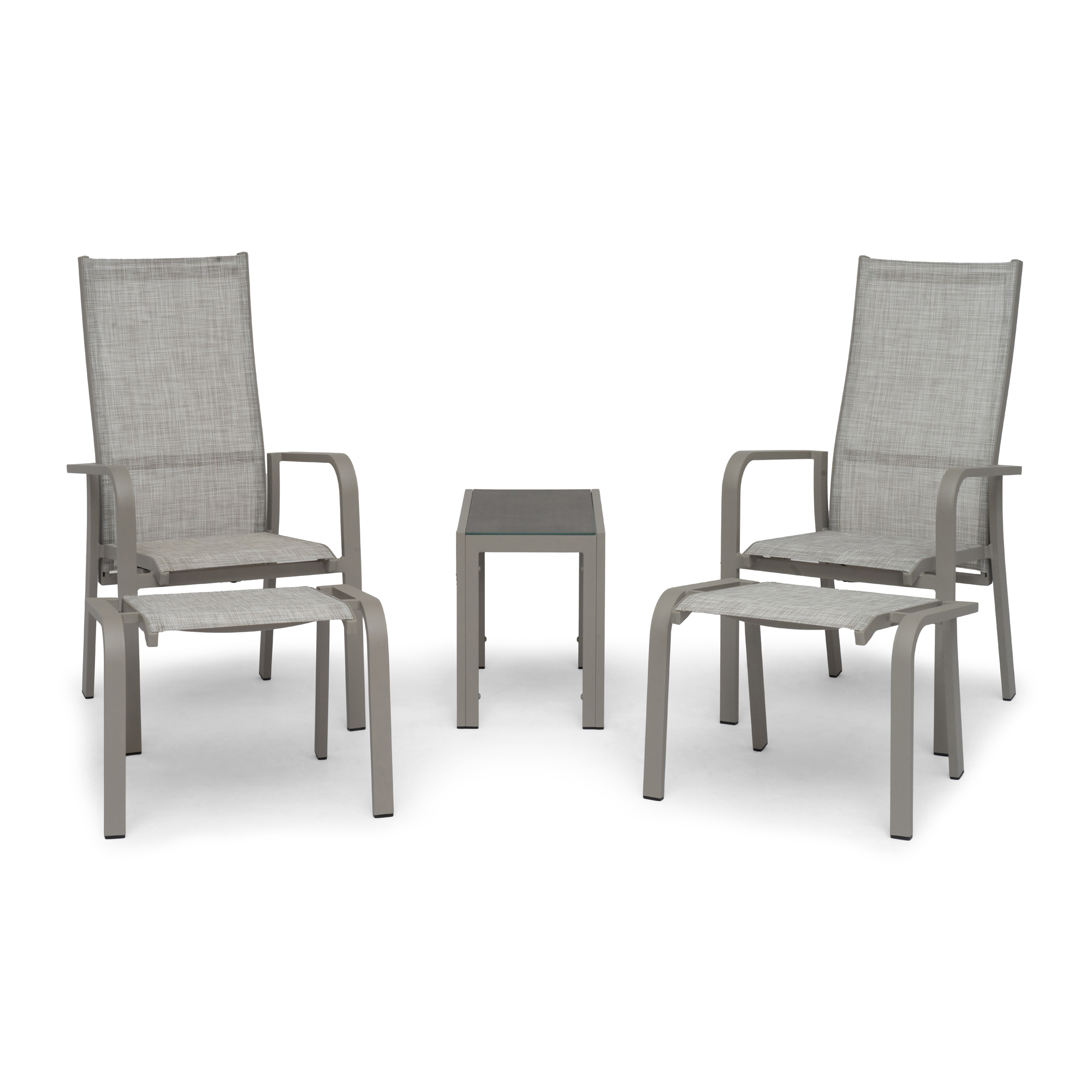 Balkongsett Hillerstorp Hånger 2stk Posisjonstoler med Fotpall og Sitebord