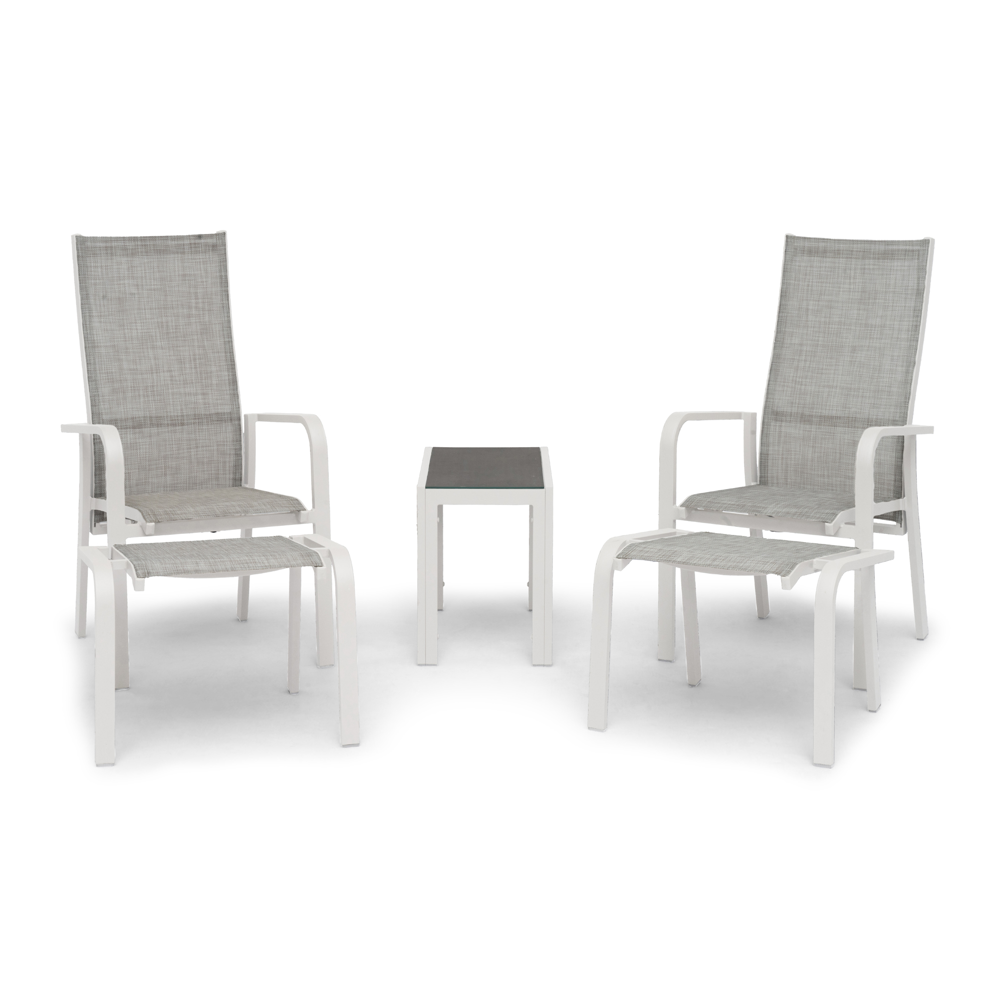 Balkongsett Hillerstorp Hånger 2stk Posisjonstoler med Fotpall og Sitebord