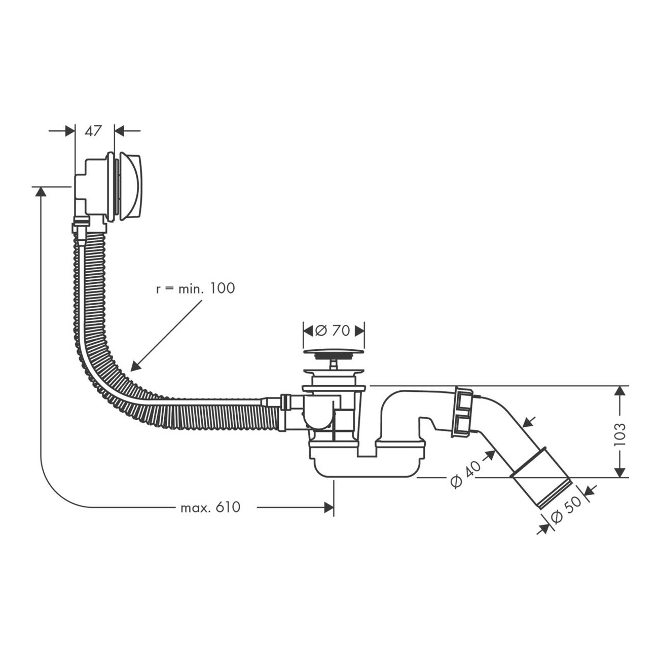 Avløpssett Hansgrohe Flexaplus