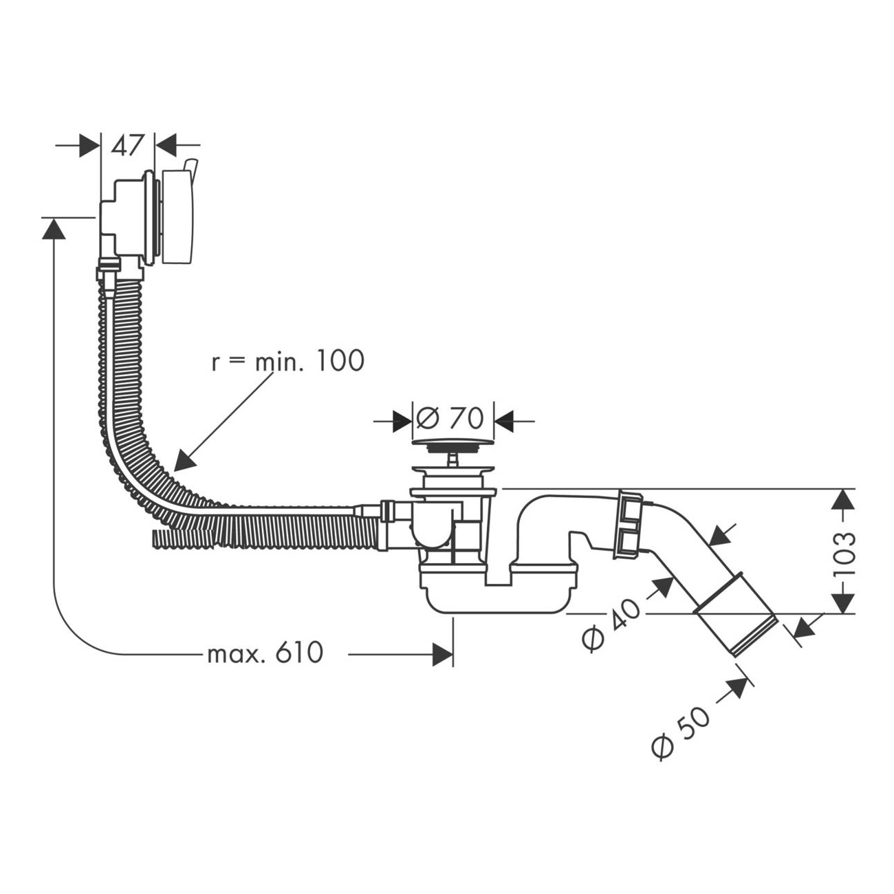 Avløpssett Hansgrohe Flexaplus S