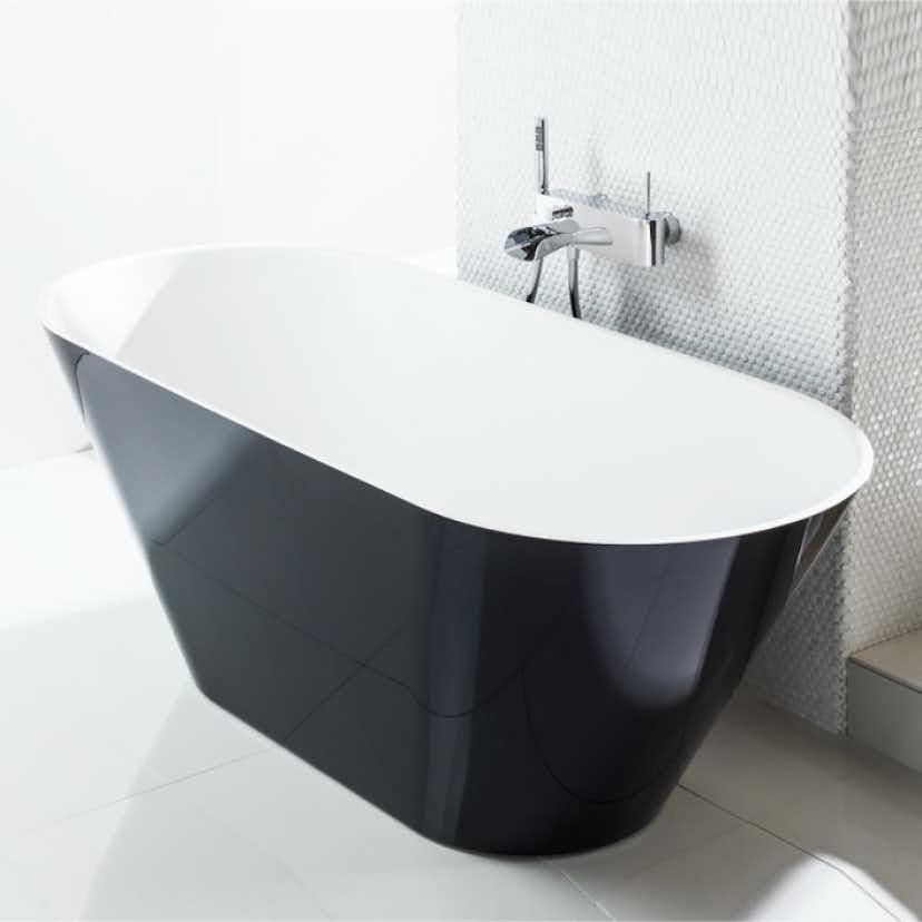 svedbergs badekar oval 158 badkar svart, inkl bräddavlopp