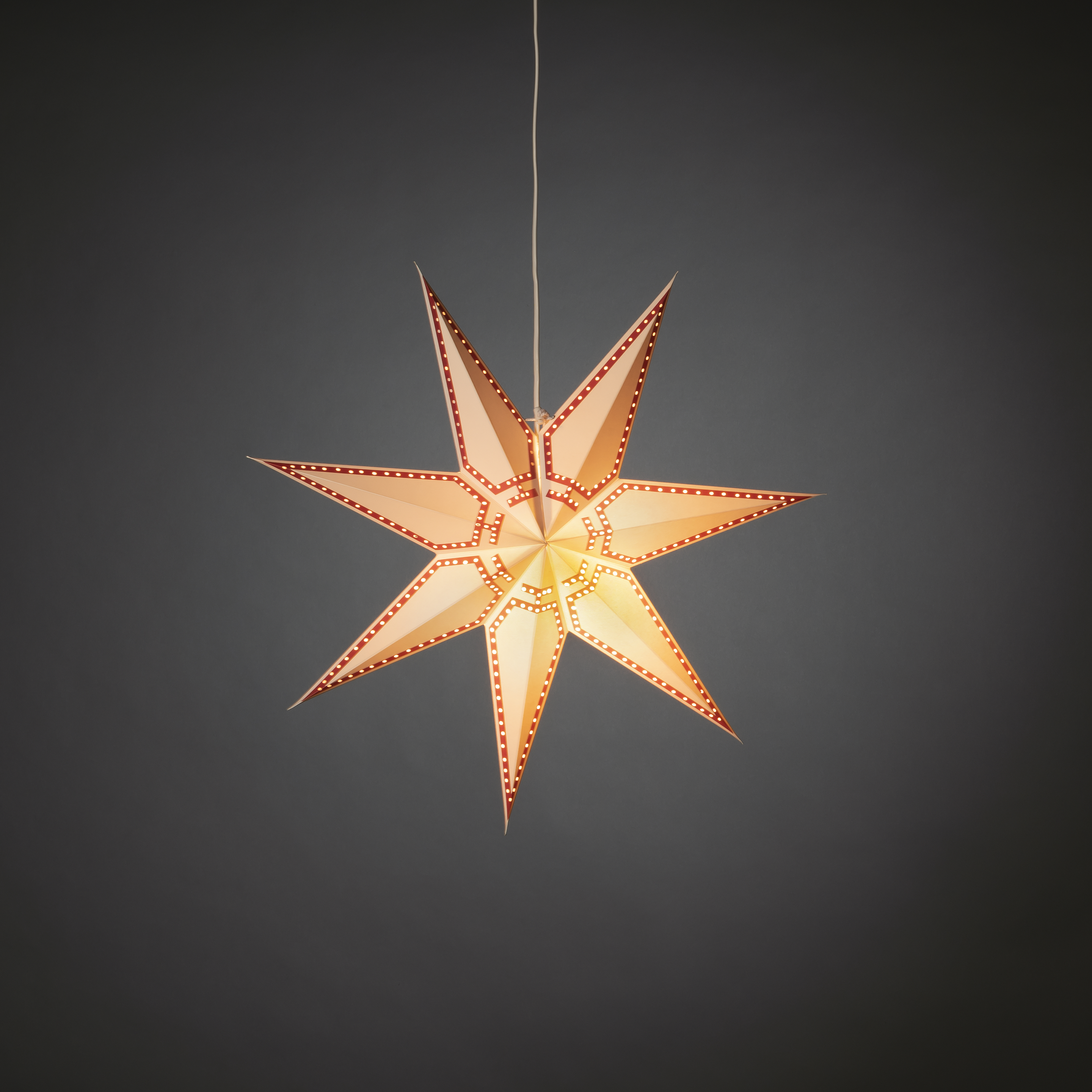 Adventsstjerne Gnosjö Konstsmide Rødmønstret 60 cm