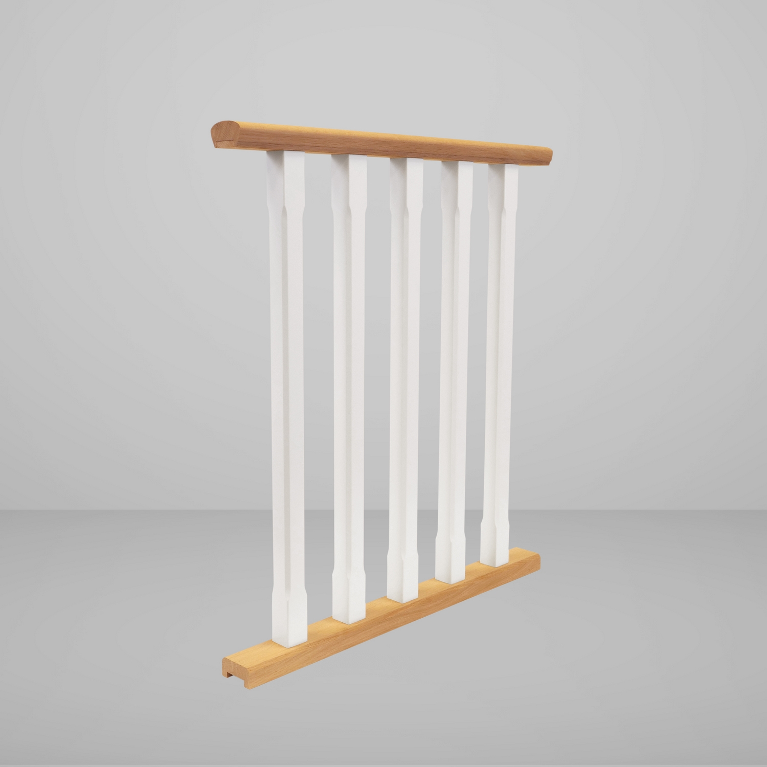 Räcke Herrljunga Ledstångsfabrik Björklunden Vaxoljad/Bruten vit S0502-Y Ek, LxH: 2300x1100 mm