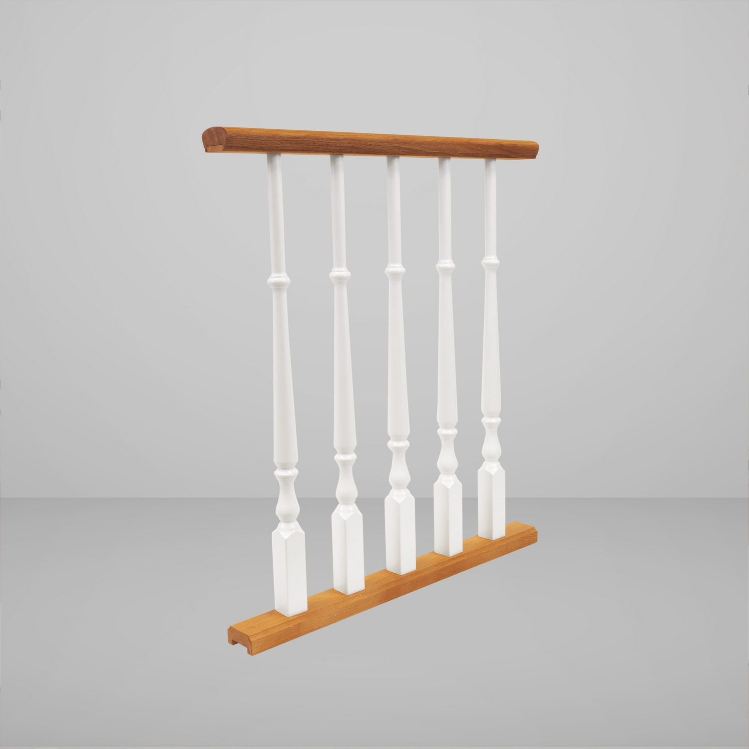 Räcke Herrljunga Ledstångsfabrik Gläntan Obehandlad Ek/Bruten vit S0502-Y Ek, LxH: 1800x900 mm