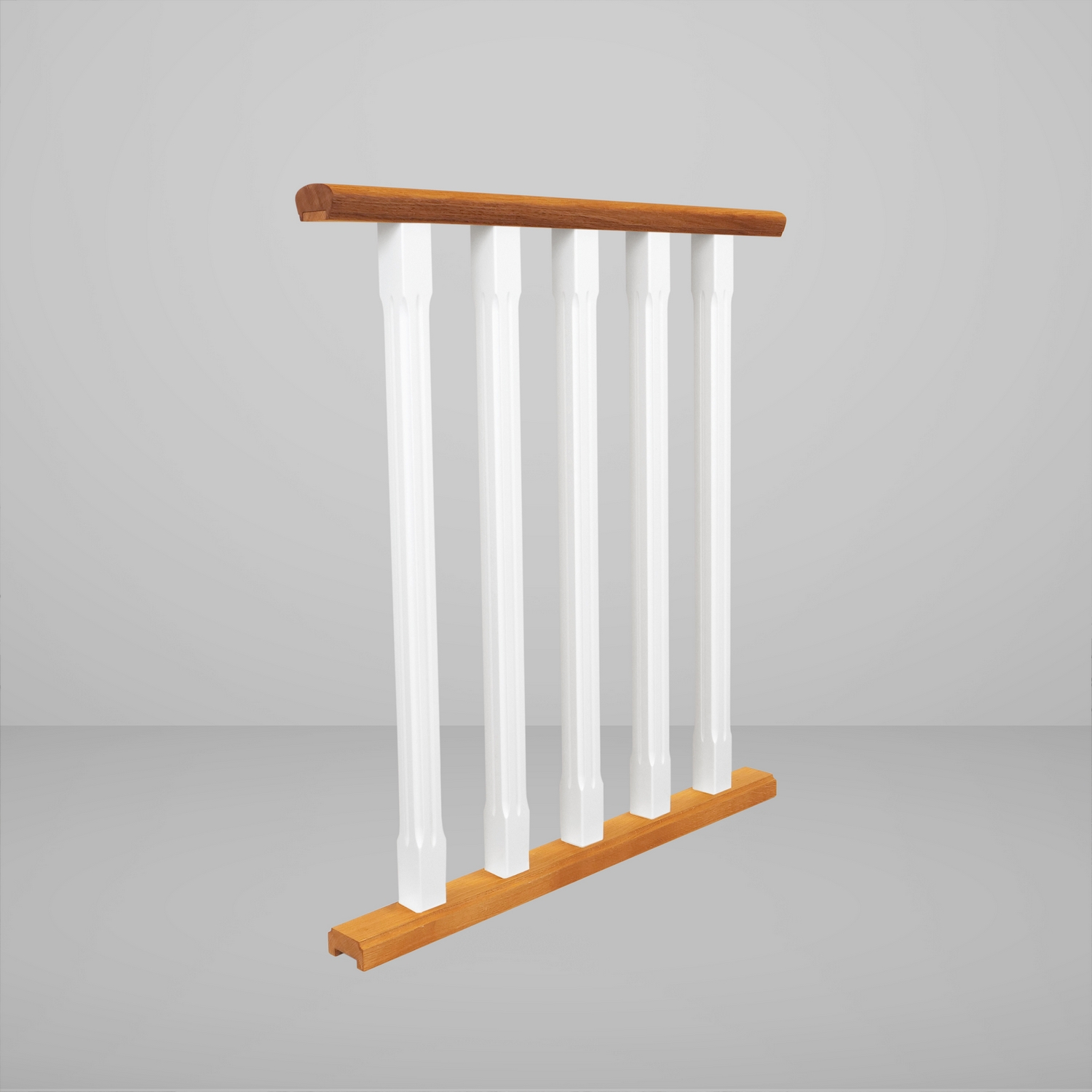 Räcke Herrljunga Ledstångsfabrik Västeräng Klarlackad Ek/Bruten vit S0502-Y Ek, LxH: 1800x1100 mm