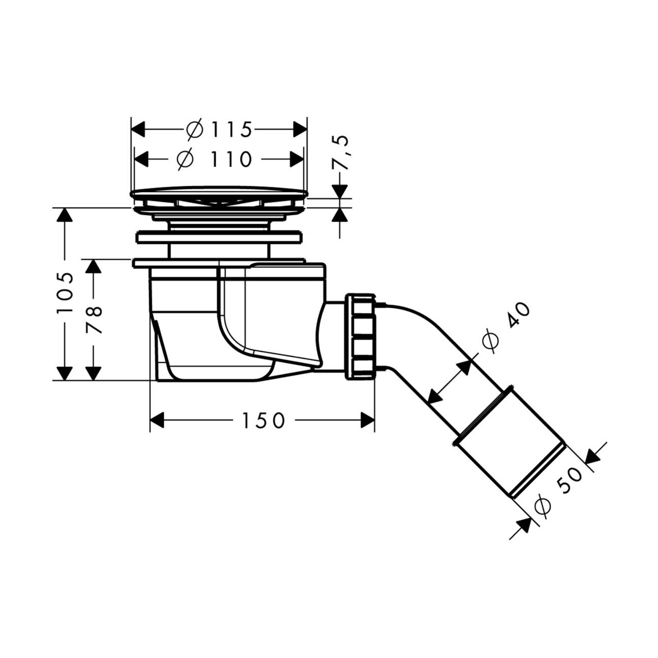 Avløpssett Hansgrohe Staro 90