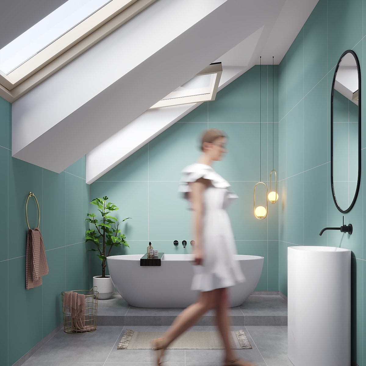 Baderomspanel Fibo 3212-6060 EM Aqua Mint